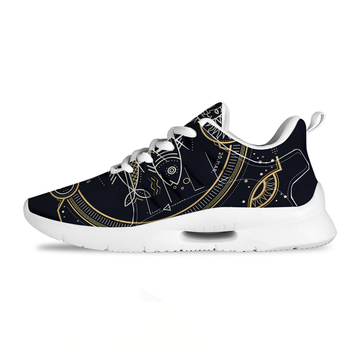 Zodiac Sign Vintage Pisces Print Tennis Shoes-grizzshop