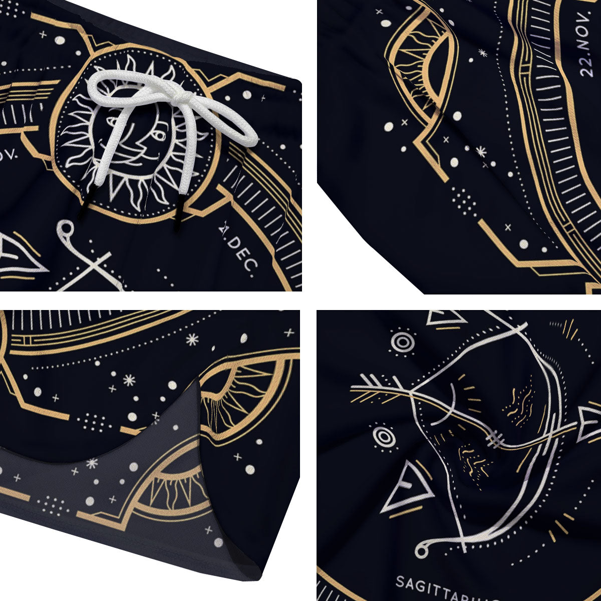 Zodiac Sign Vintage Sagittarius Print Men's Running Shorts-grizzshop