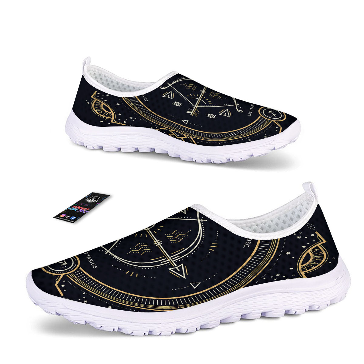 Zodiac Sign Vintage Sagittarius Print Nurse Shoes-grizzshop