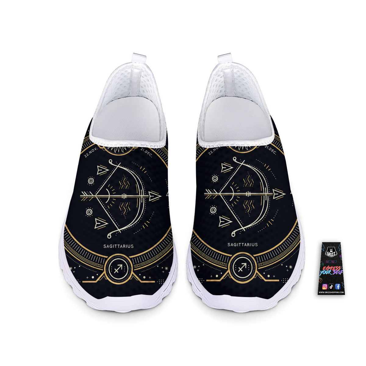 Zodiac Sign Vintage Sagittarius Print Nurse Shoes-grizzshop