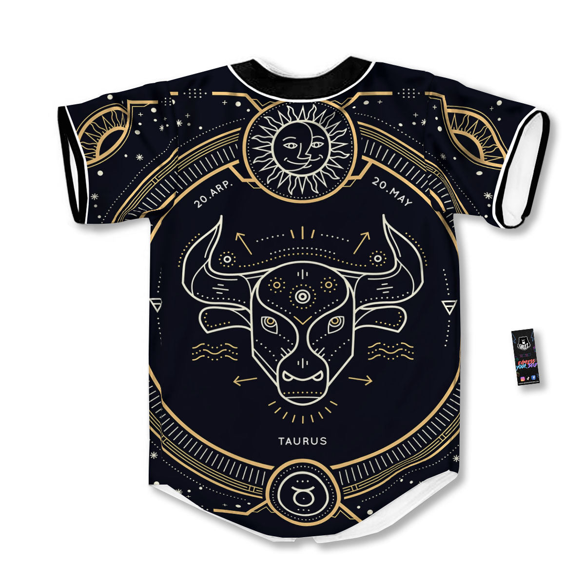 Zodiac Sign Vintage Taurus Print Baseball Jersey-grizzshop