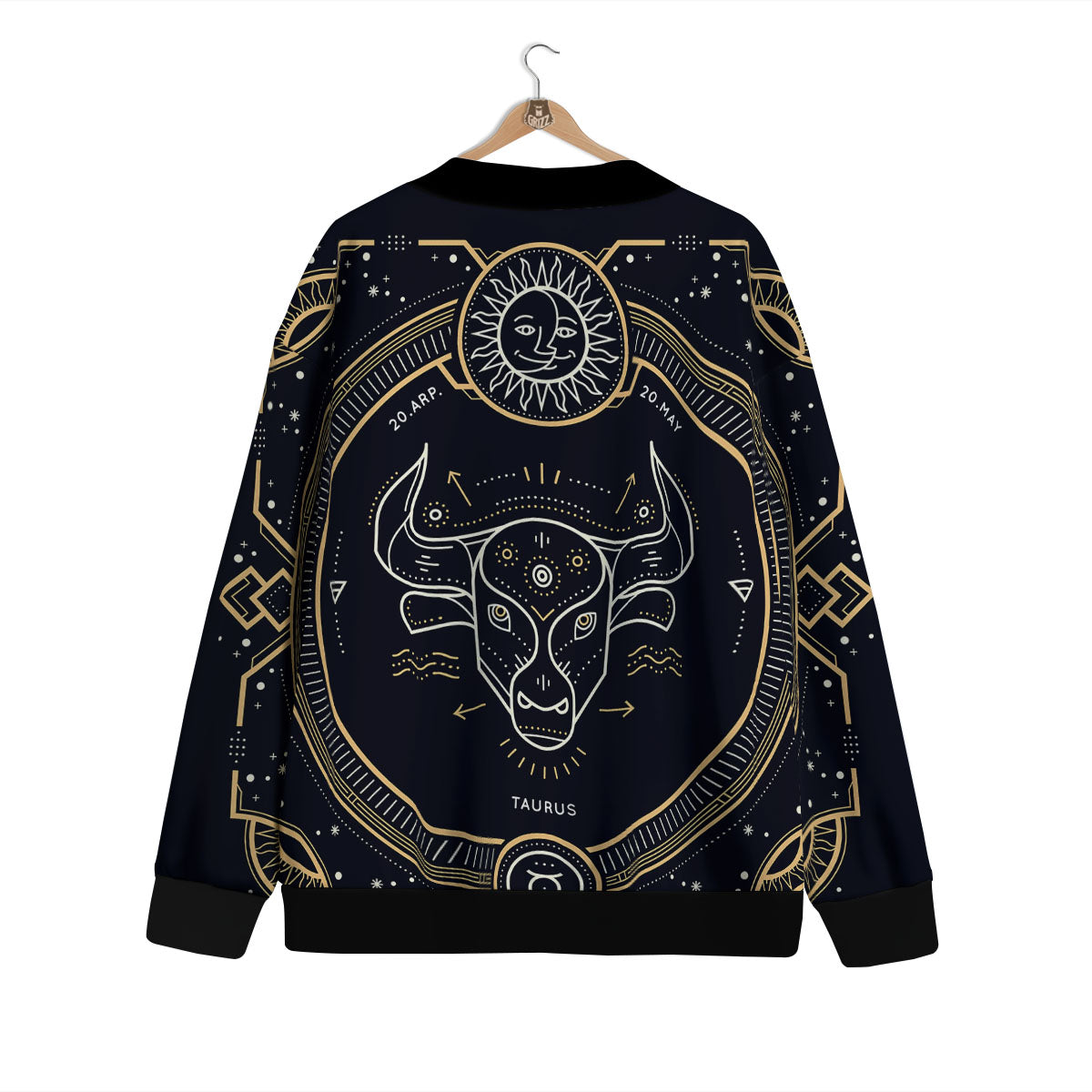 Zodiac Sign Vintage Taurus Print Cardigan-grizzshop