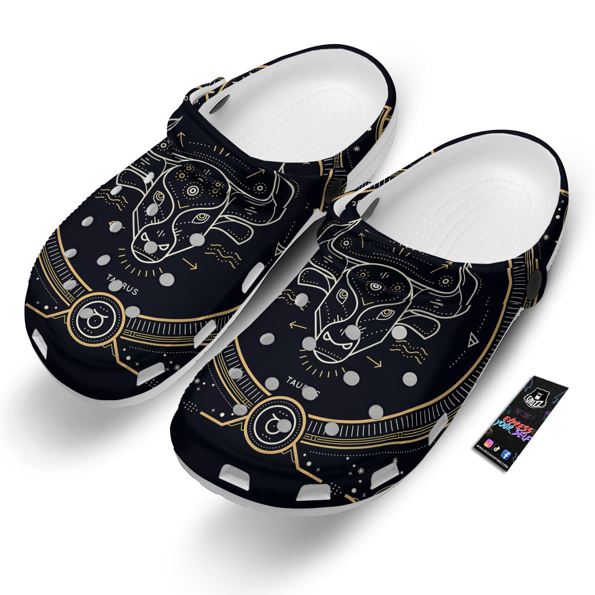 Zodiac Sign Vintage Taurus Print Clog-grizzshop