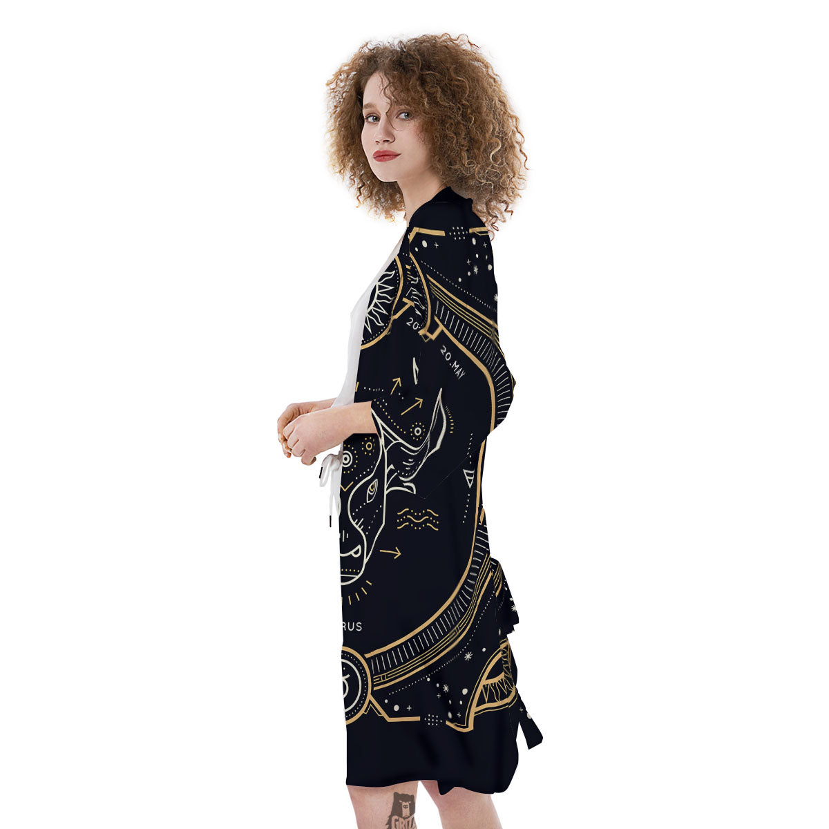 Zodiac Sign Vintage Taurus Print Kimono-grizzshop