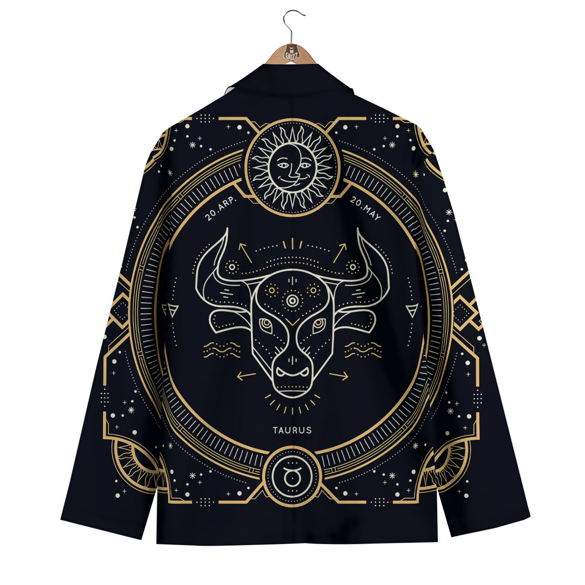 Zodiac Sign Vintage Taurus Print Men's Blazer-grizzshop