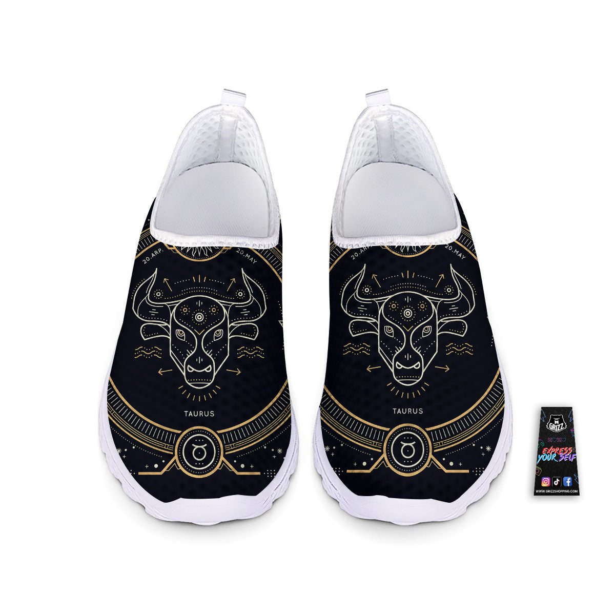 Zodiac Sign Vintage Taurus Print Nurse Shoes-grizzshop