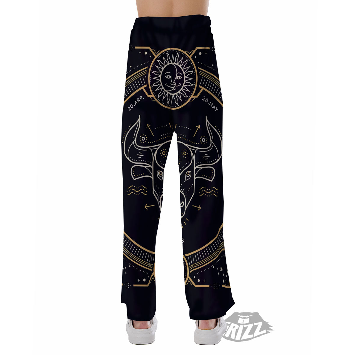 Zodiac Sign Vintage Taurus Print Pajama Pants-grizzshop