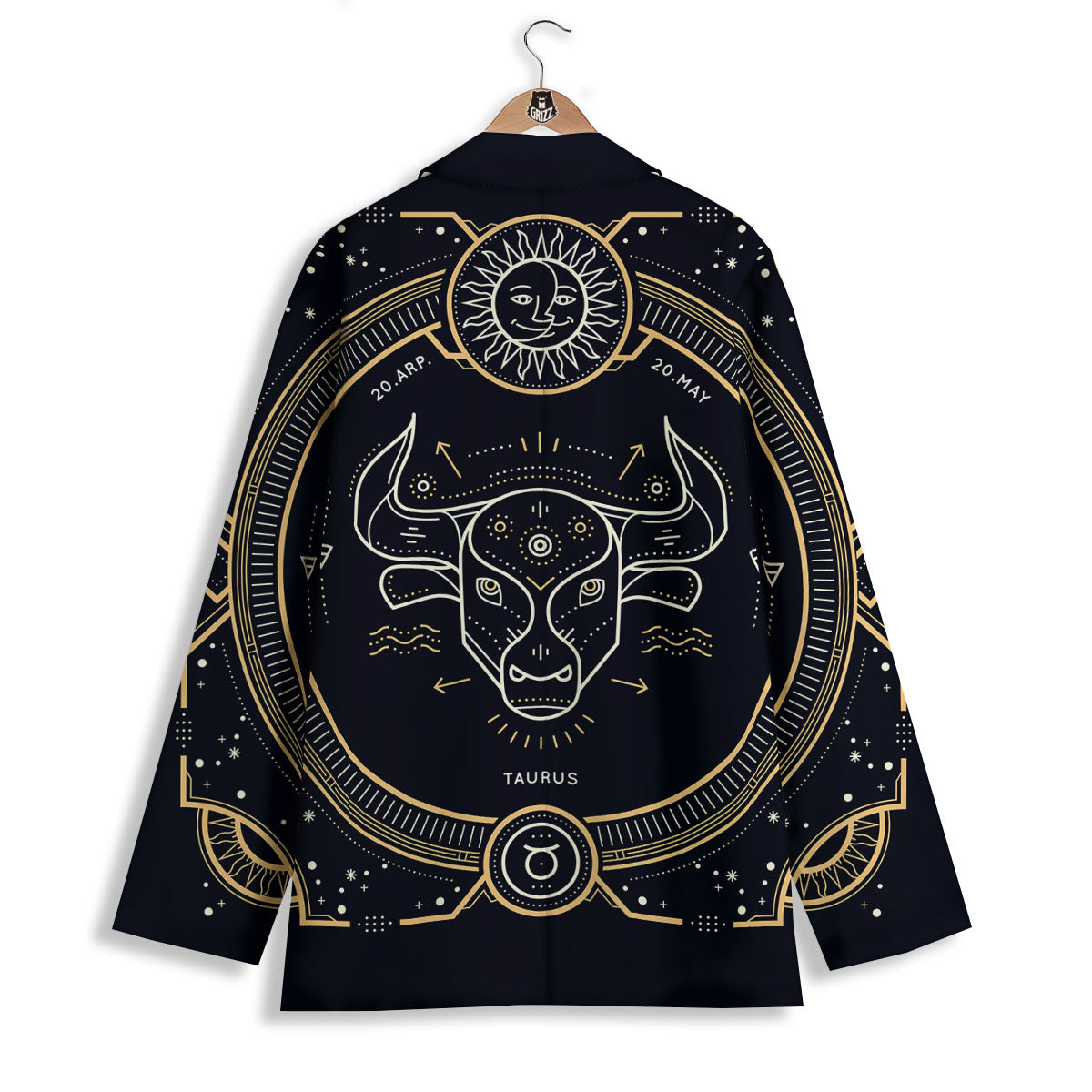 Zodiac Sign Vintage Taurus Print Women's Blazer-grizzshop