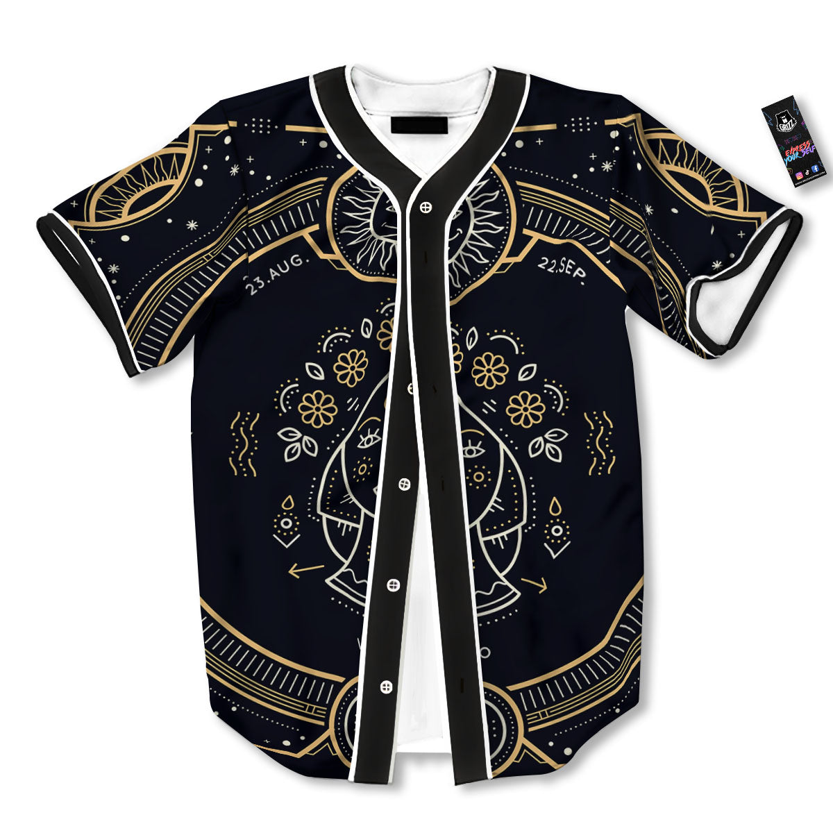 Zodiac Sign Vintage Virgo Print Baseball Jersey-grizzshop