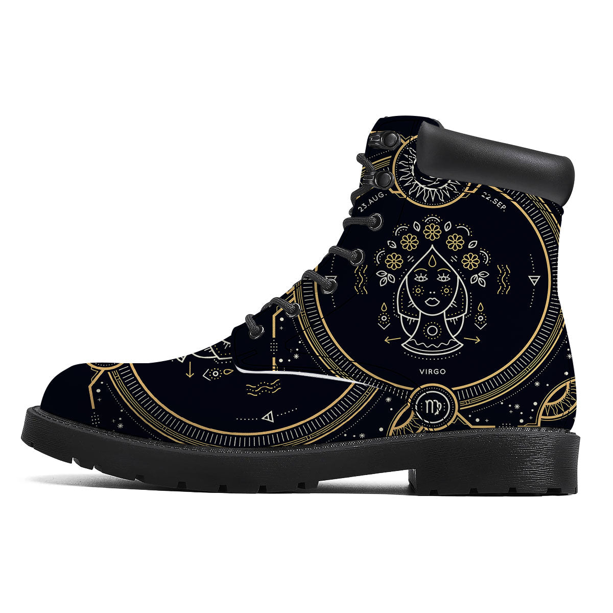 Zodiac Sign Vintage Virgo Print Boots-grizzshop