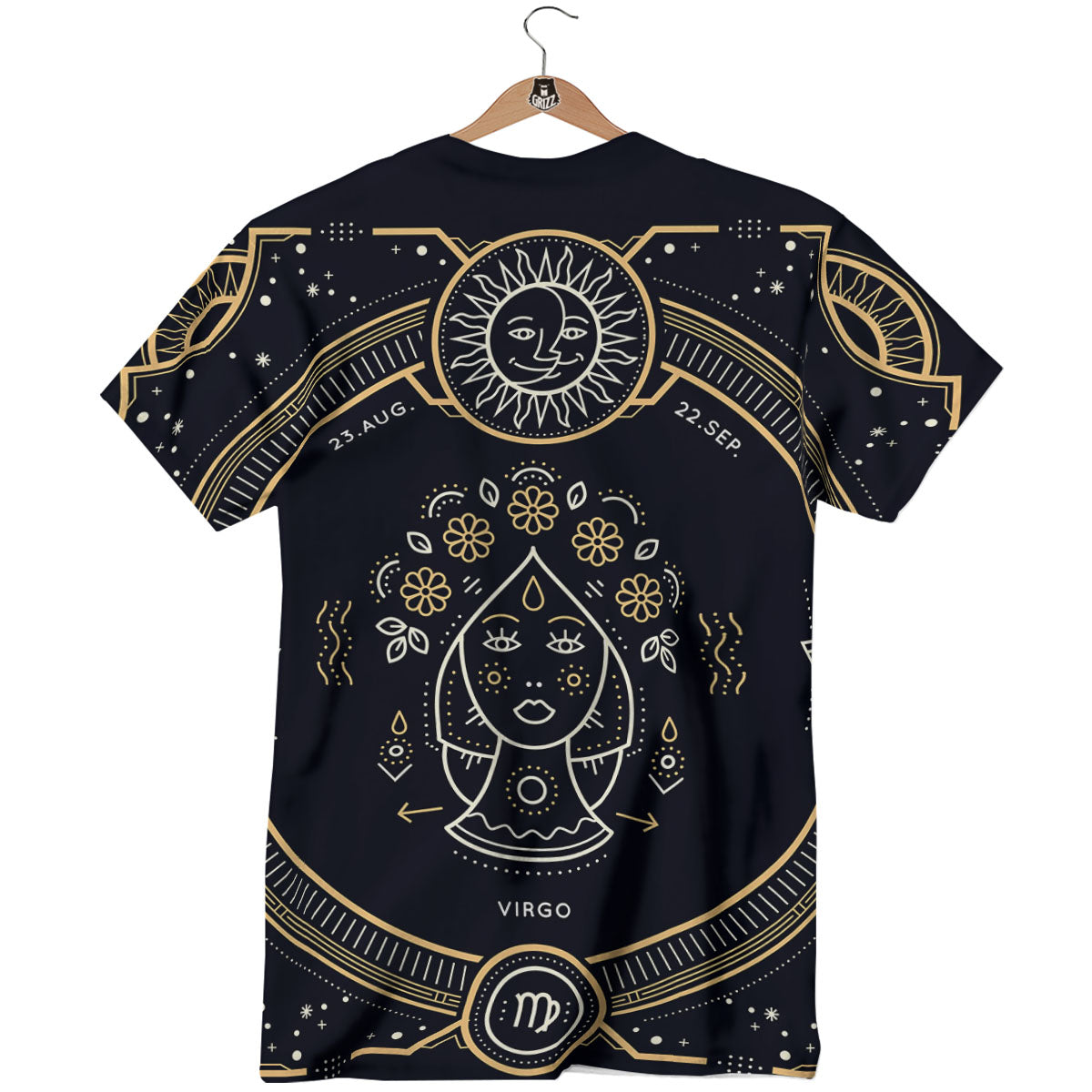 Zodiac Sign Vintage Virgo Print T-Shirt-grizzshop