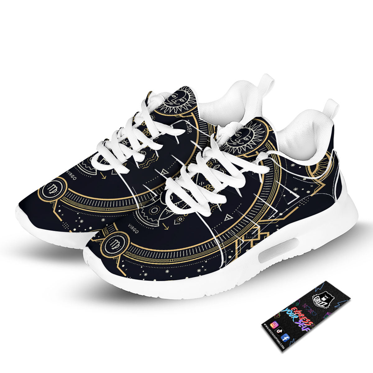 Zodiac Sign Vintage Virgo Print Tennis Shoes-grizzshop