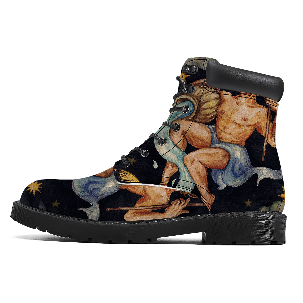 Zodiac Sign Watercolor Aquarius Print Boots-grizzshop