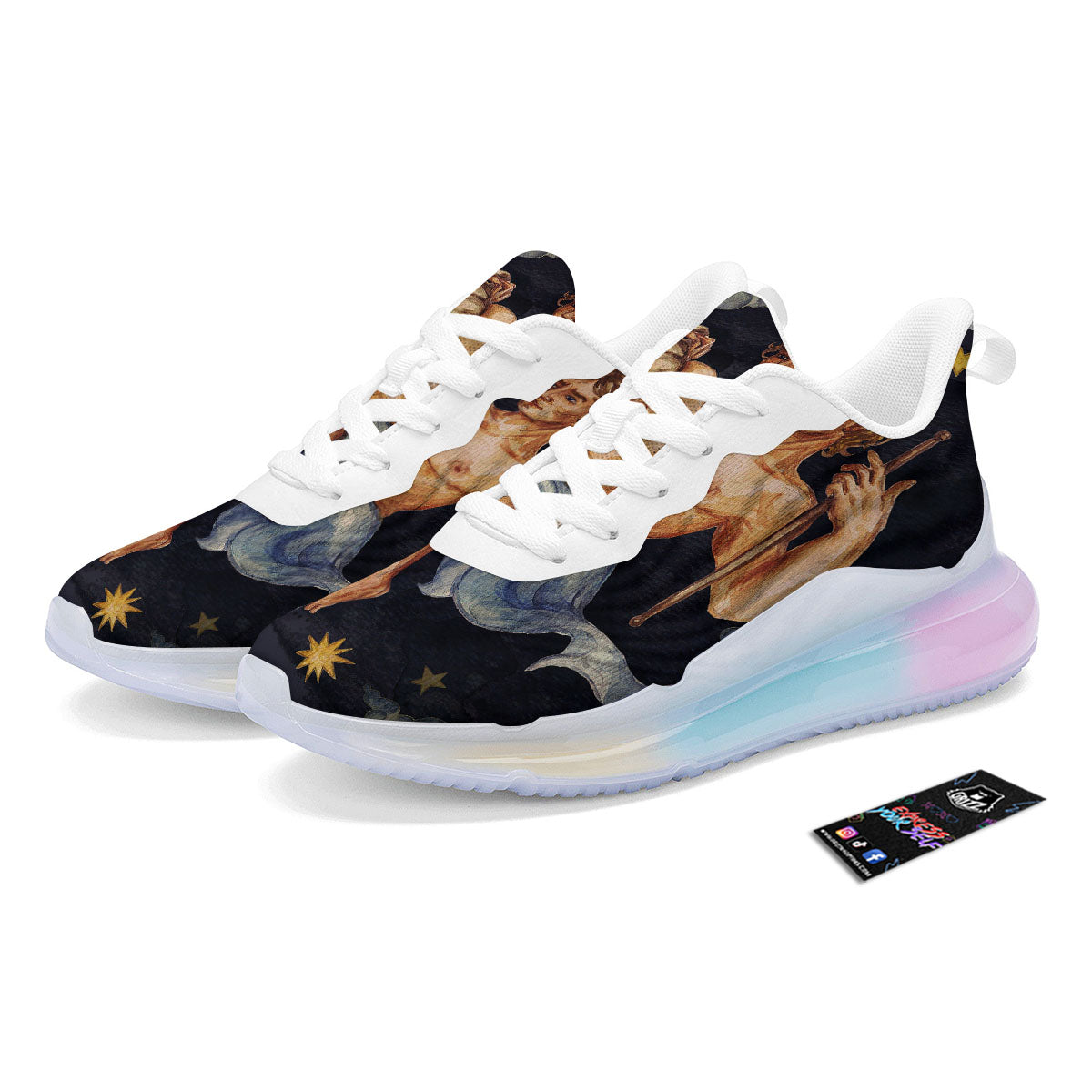 Zodiac Sign Watercolor Aquarius Print Running Sneakers-grizzshop