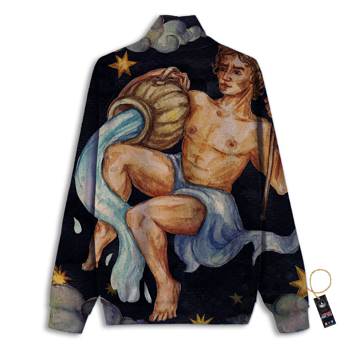 Zodiac Sign Watercolor Aquarius Print Track Jacket-grizzshop