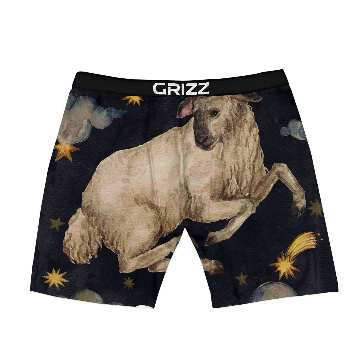 Zodiac Sign Watercolor Aries Print Boxer Briefs-grizzshop
