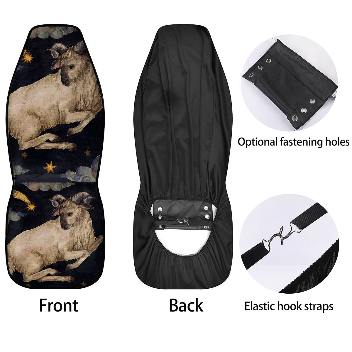 Zodiac Sign Watercolor Aries Print Car Seat Covers-grizzshop