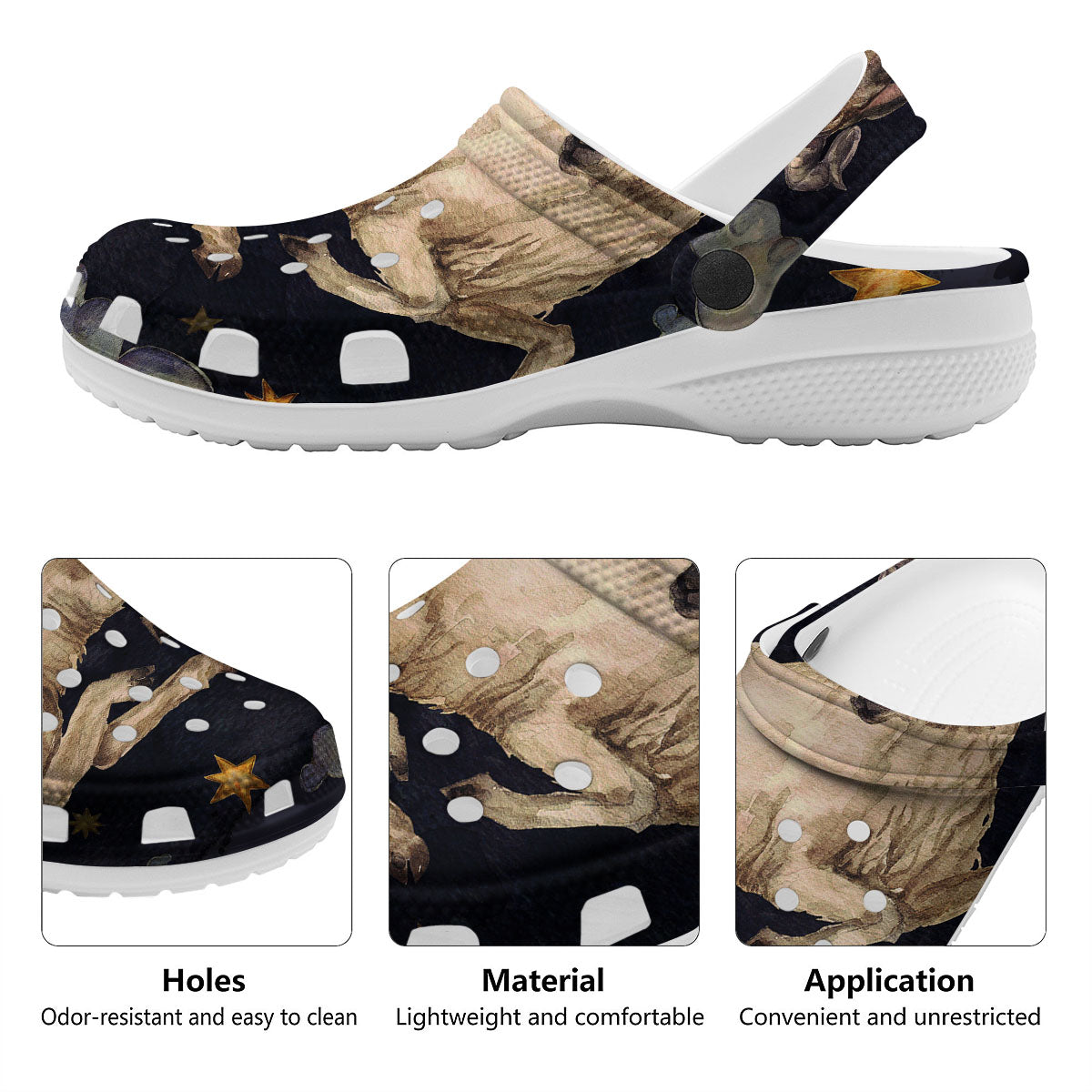 Zodiac Sign Watercolor Aries Print Clog-grizzshop