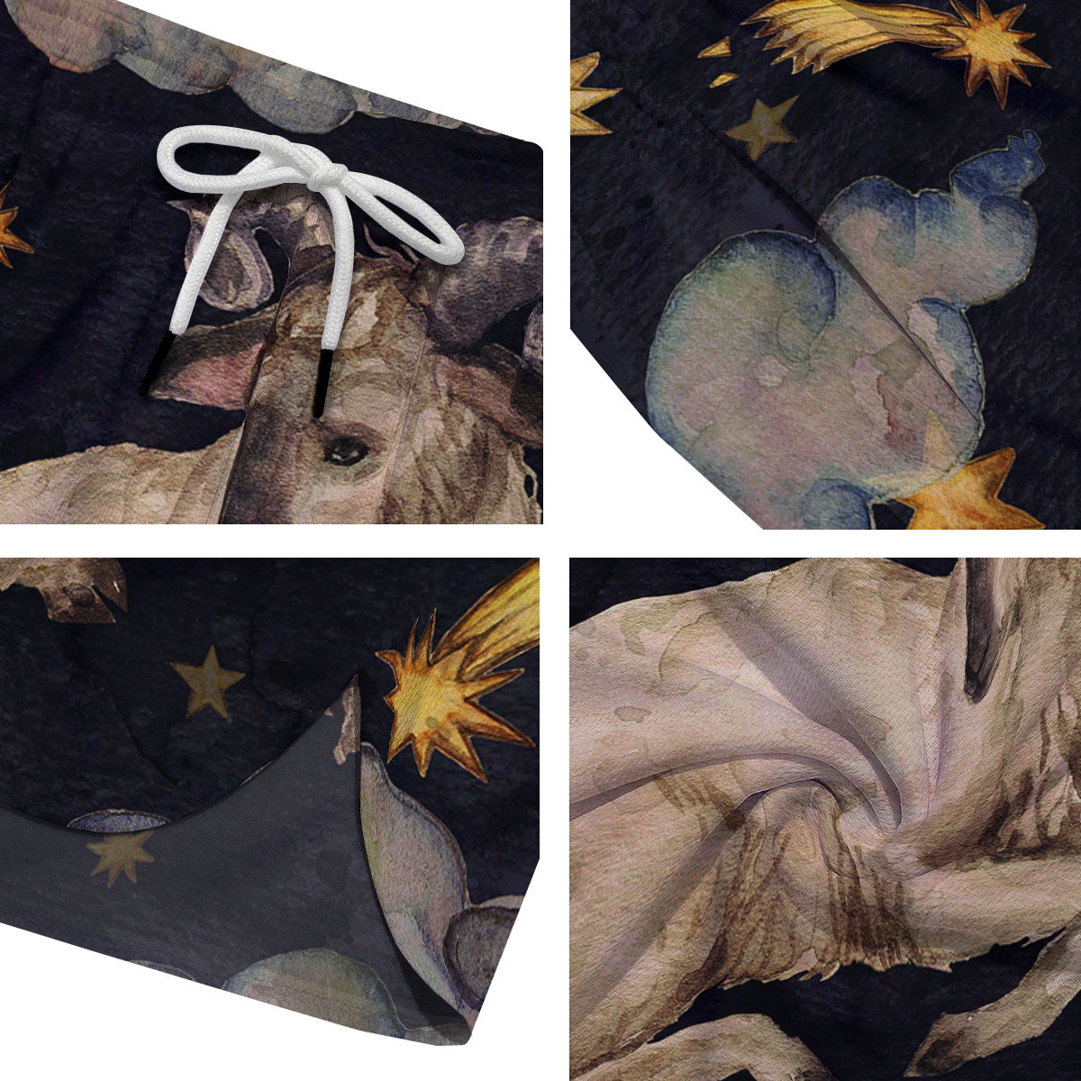 Zodiac Sign Watercolor Aries Print Men's Running Shorts-grizzshop