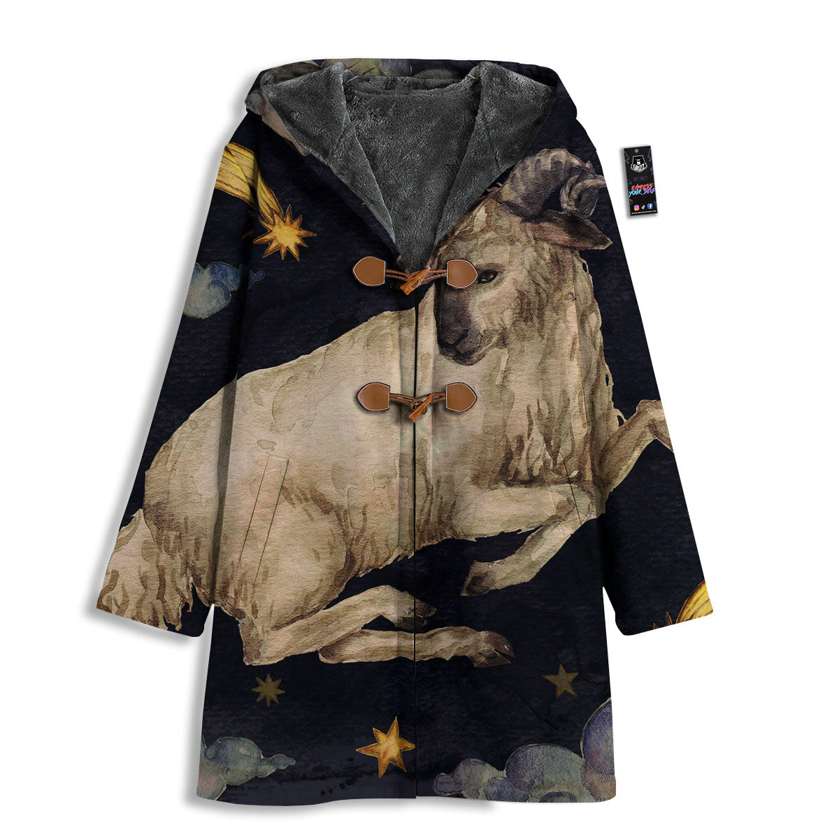 Zodiac Sign Watercolor Aries Print Men's Windbreaker Jacket-grizzshop