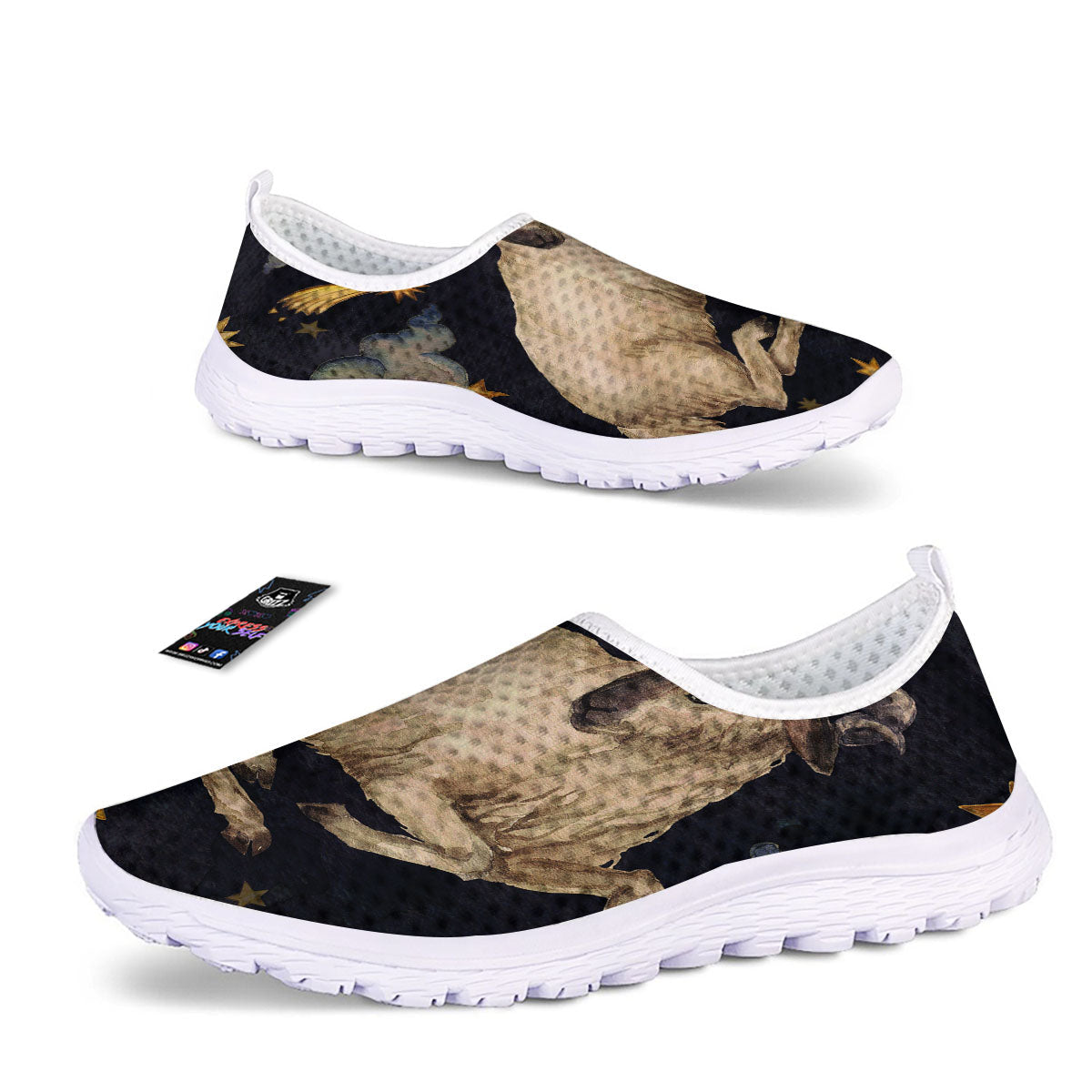 Zodiac Sign Watercolor Aries Print Nurse Shoes-grizzshop