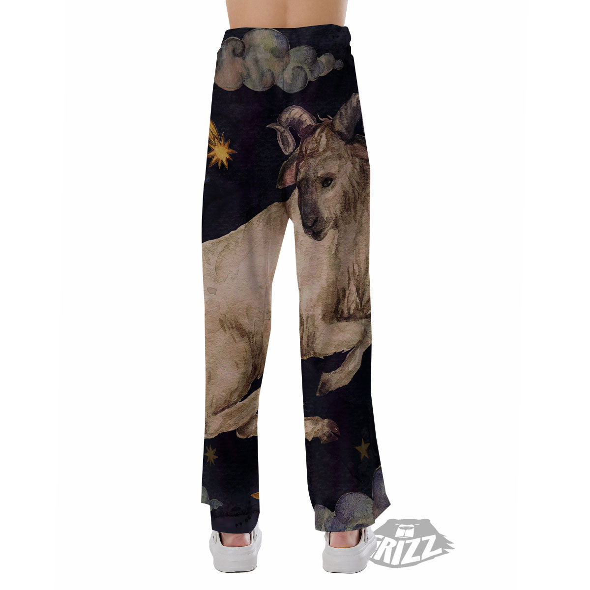 Zodiac Sign Watercolor Aries Print Pajama Pants-grizzshop