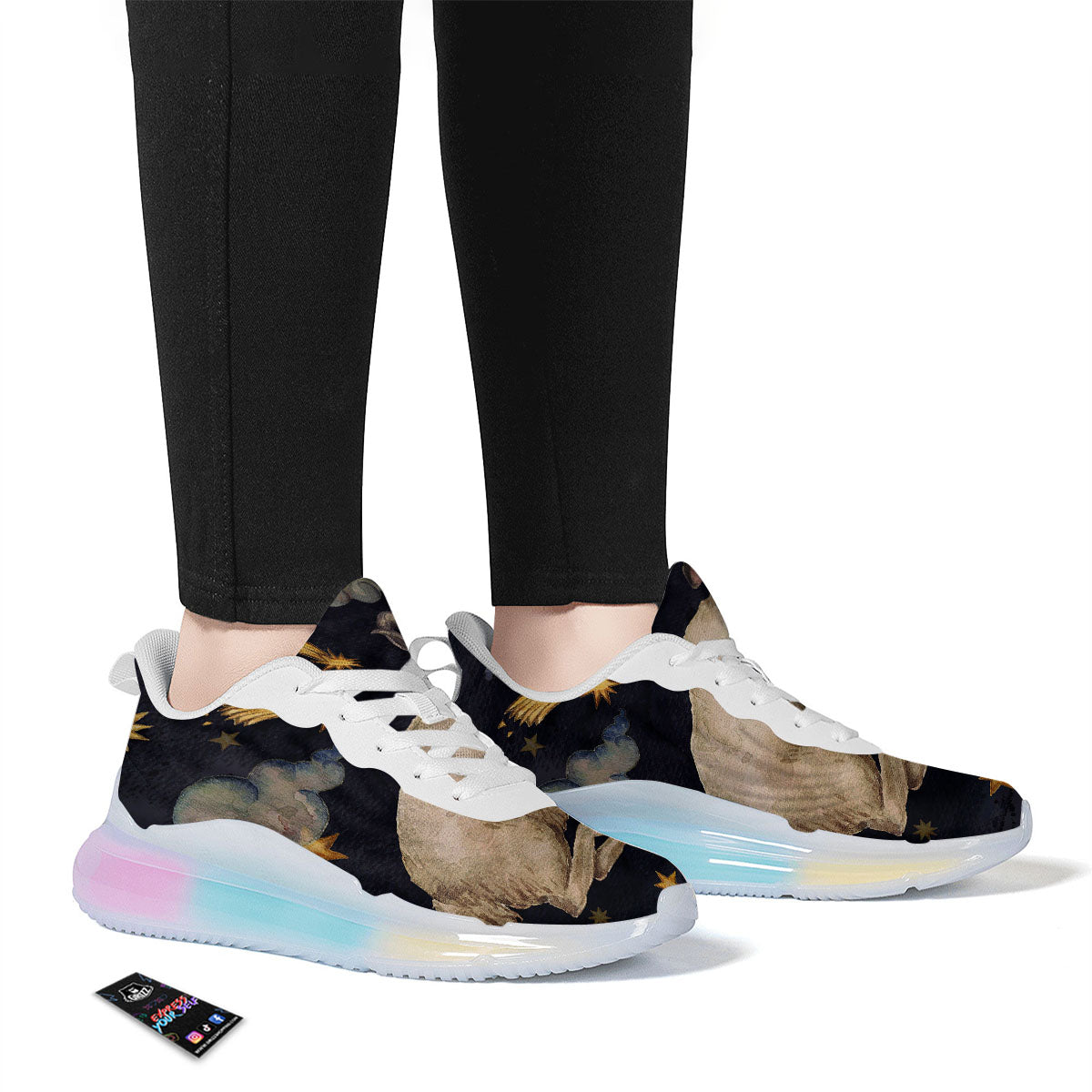 Zodiac Sign Watercolor Aries Print Running Sneakers-grizzshop
