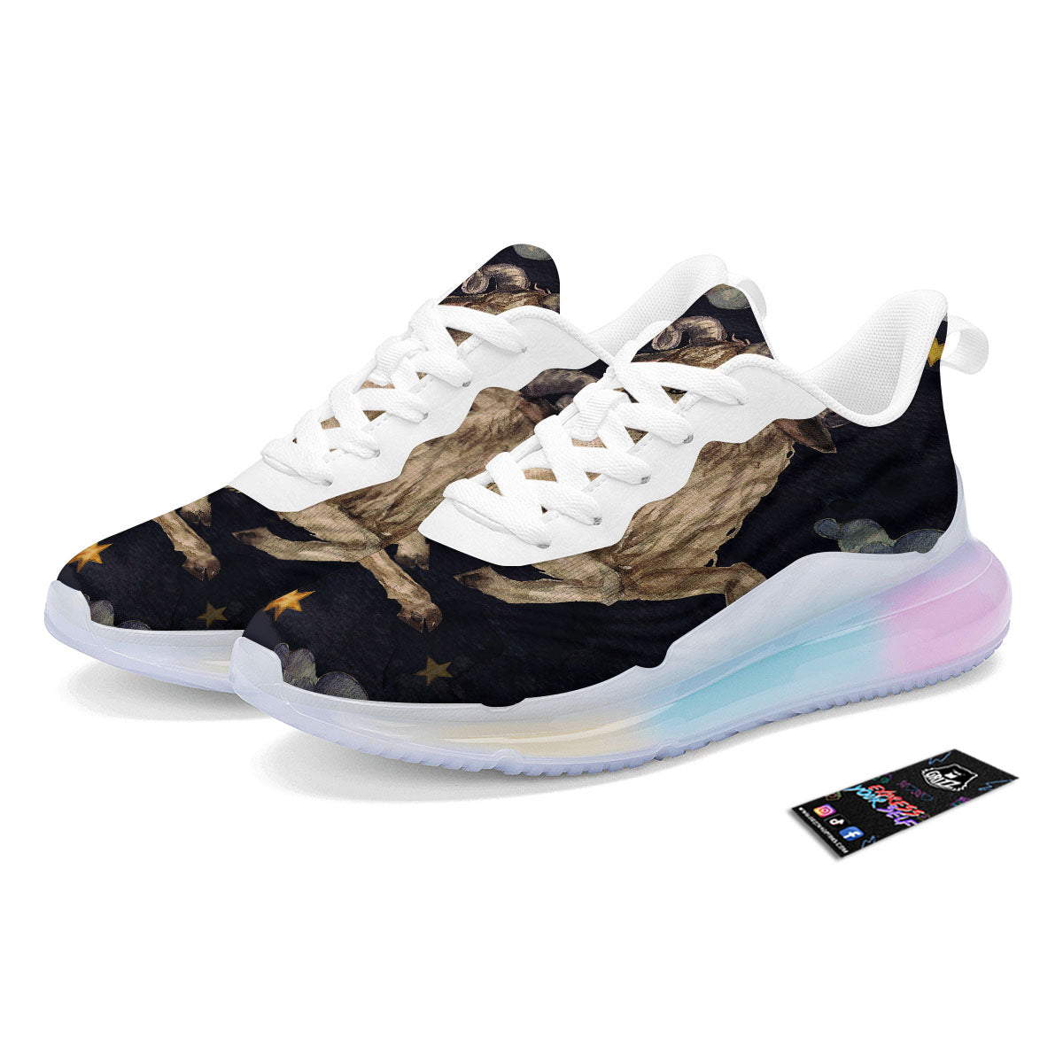 Zodiac Sign Watercolor Aries Print Running Sneakers-grizzshop