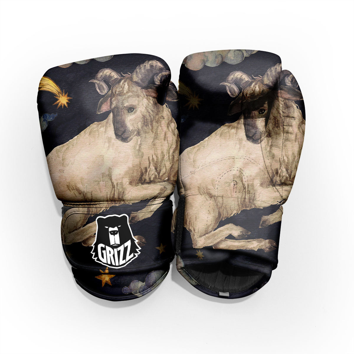 Zodiac Sign Watercolor Aries Print Pro Boxing Glove
