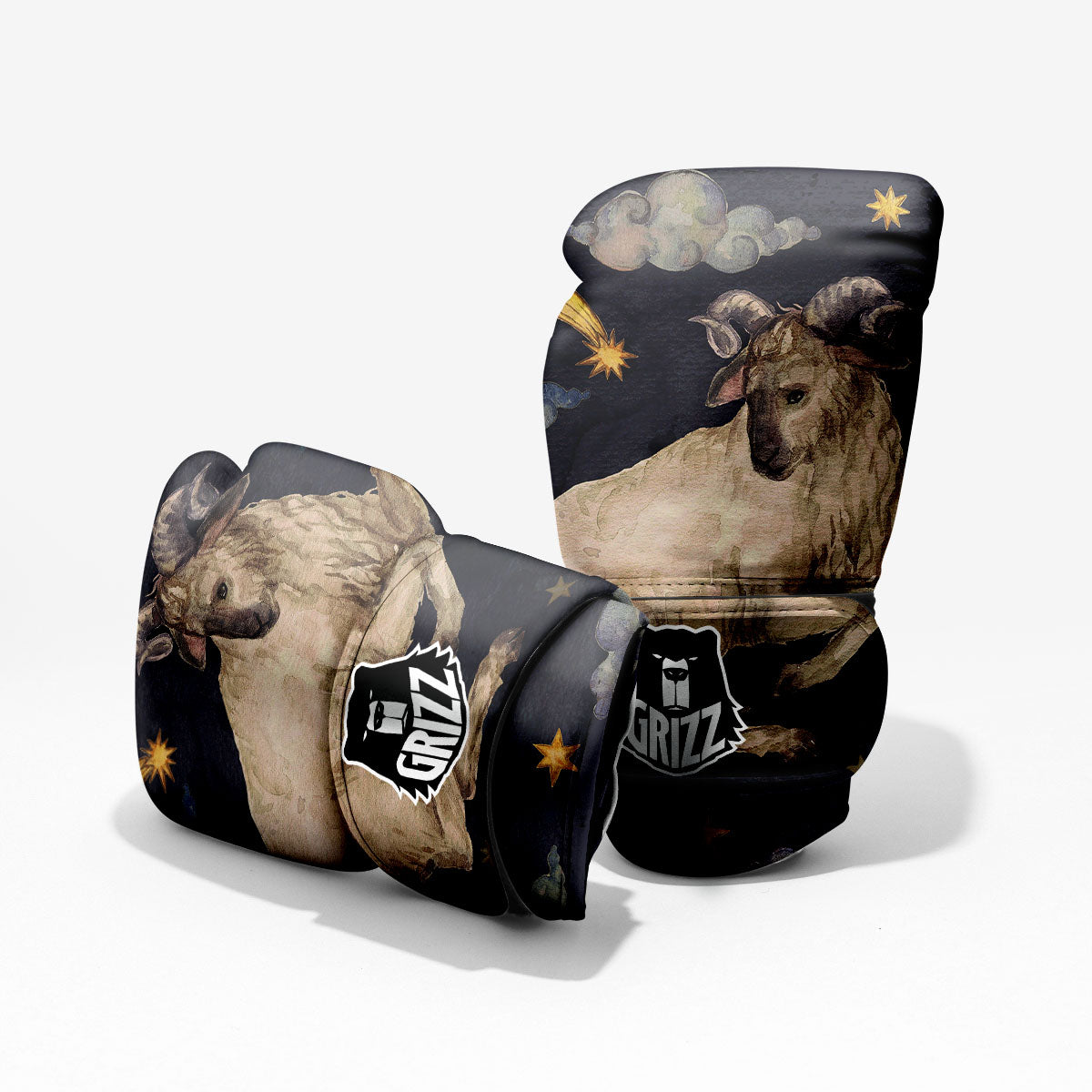 Zodiac Sign Watercolor Aries Print Pro Boxing Glove