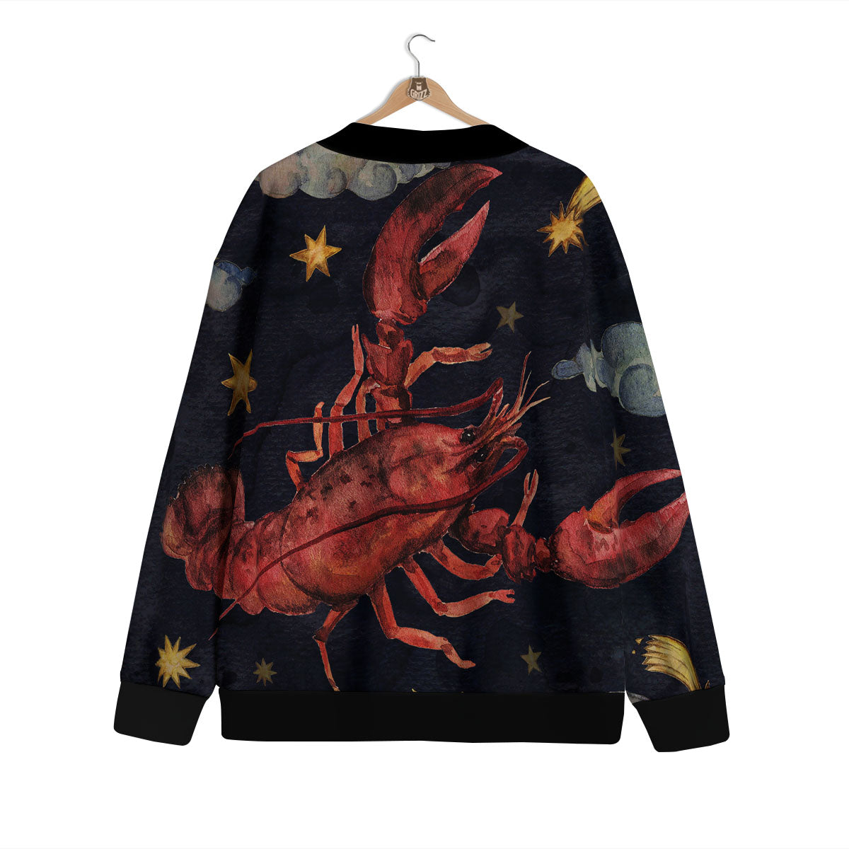 Zodiac Sign Watercolor Cancer Print Cardigan-grizzshop