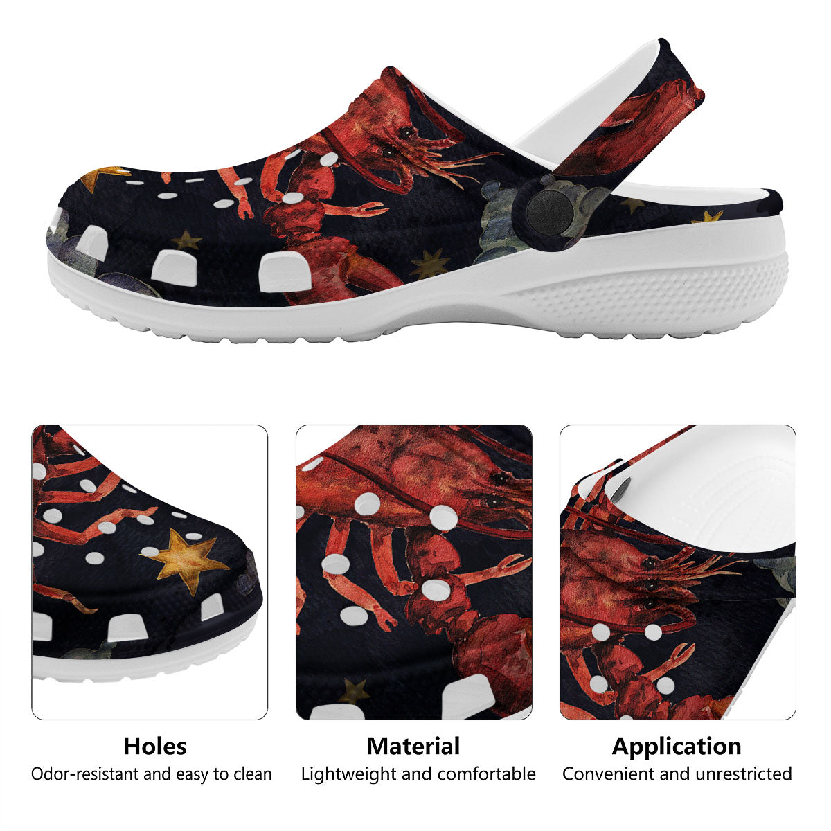 Zodiac Sign Watercolor Cancer Print Clog-grizzshop