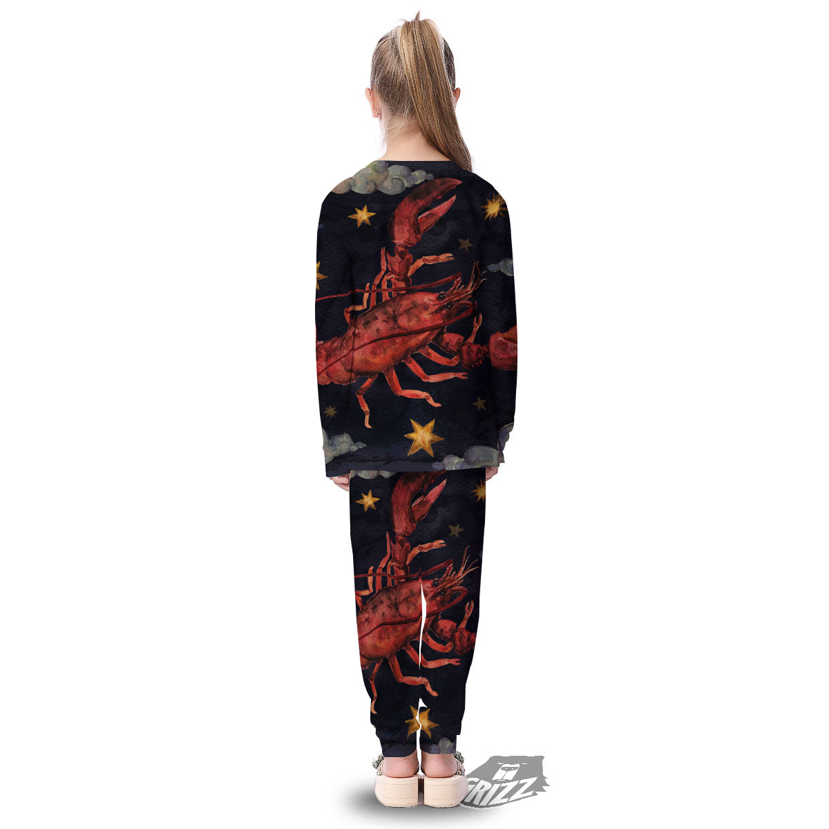 Zodiac Sign Watercolor Cancer Print Kid's Pajamas-grizzshop