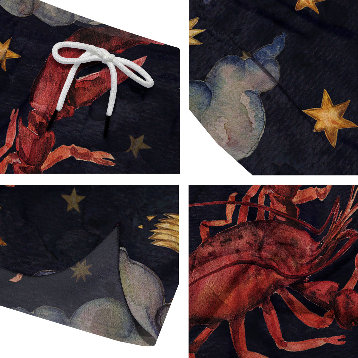 Zodiac Sign Watercolor Cancer Print Men's Running Shorts-grizzshop