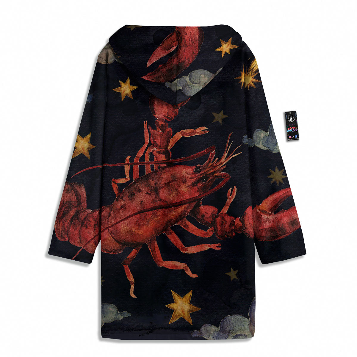 Zodiac Sign Watercolor Cancer Print Men's Windbreaker Jacket-grizzshop