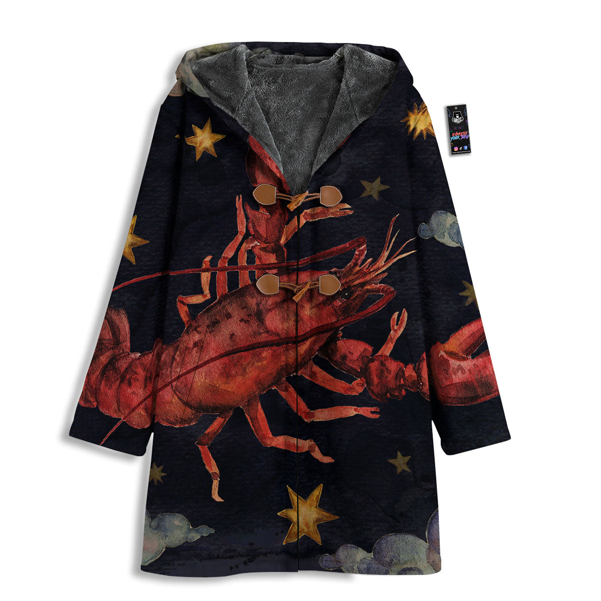 Zodiac Sign Watercolor Cancer Print Men's Windbreaker Jacket-grizzshop