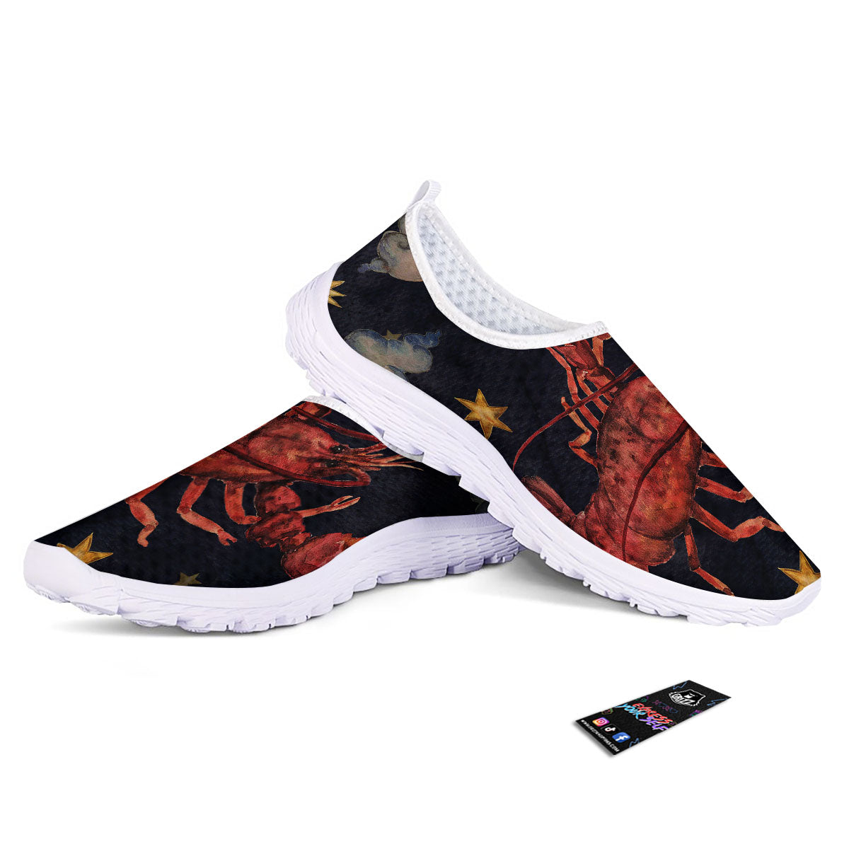 Zodiac Sign Watercolor Cancer Print Nurse Shoes-grizzshop