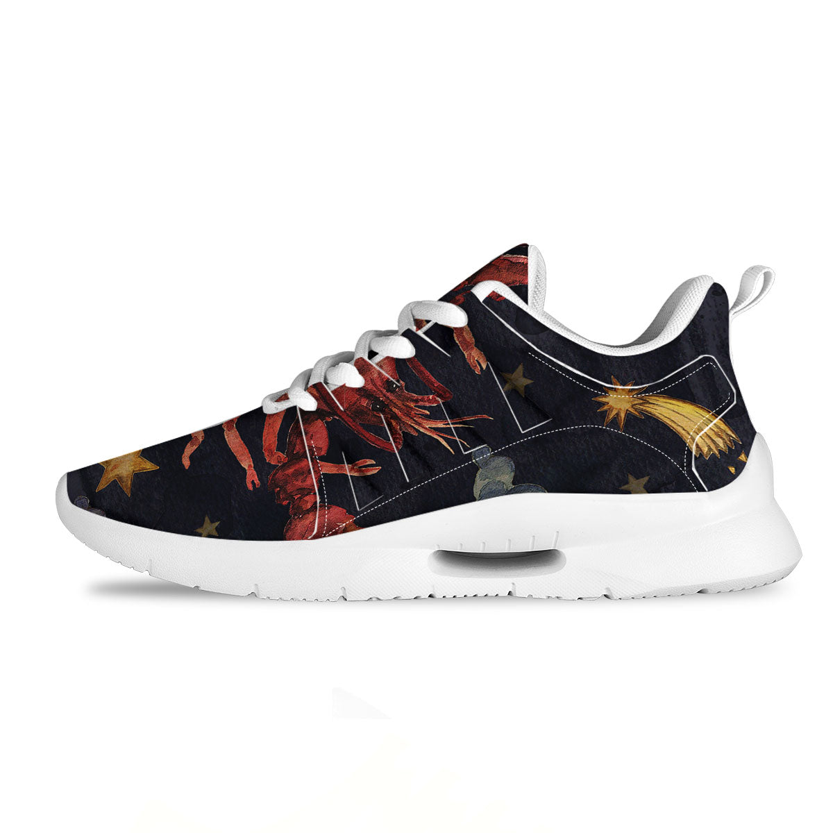 Zodiac Sign Watercolor Cancer Print Tennis Shoes-grizzshop