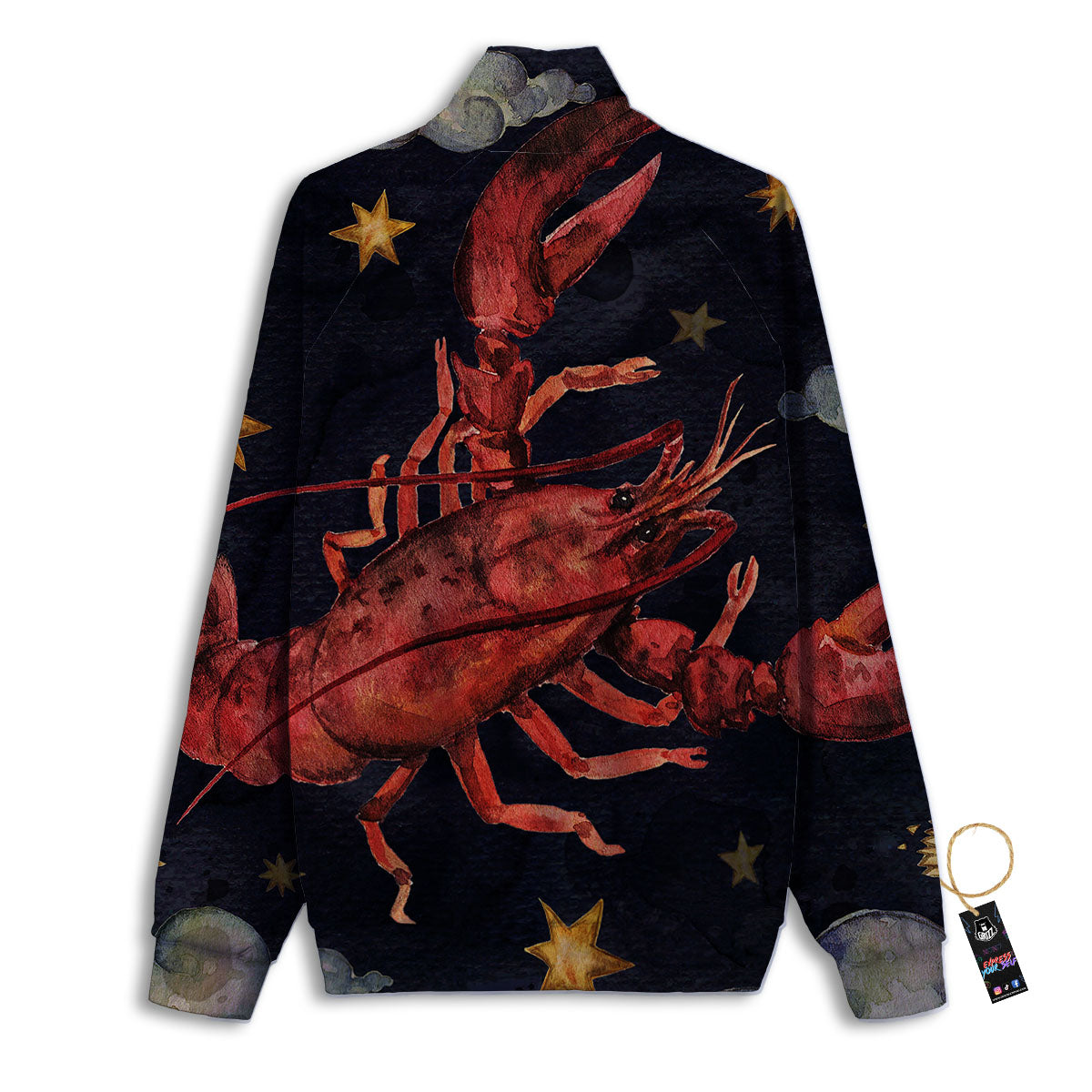 Zodiac Sign Watercolor Cancer Print Track Jacket-grizzshop