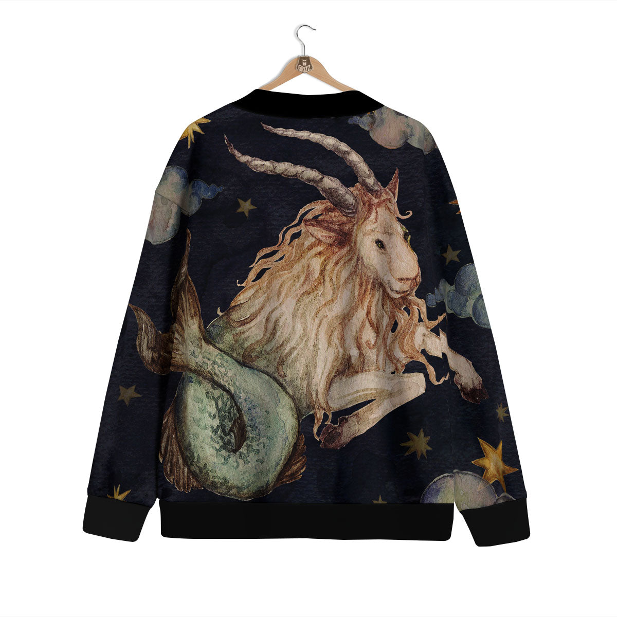 Zodiac Sign Watercolor Capricorn Print Cardigan-grizzshop