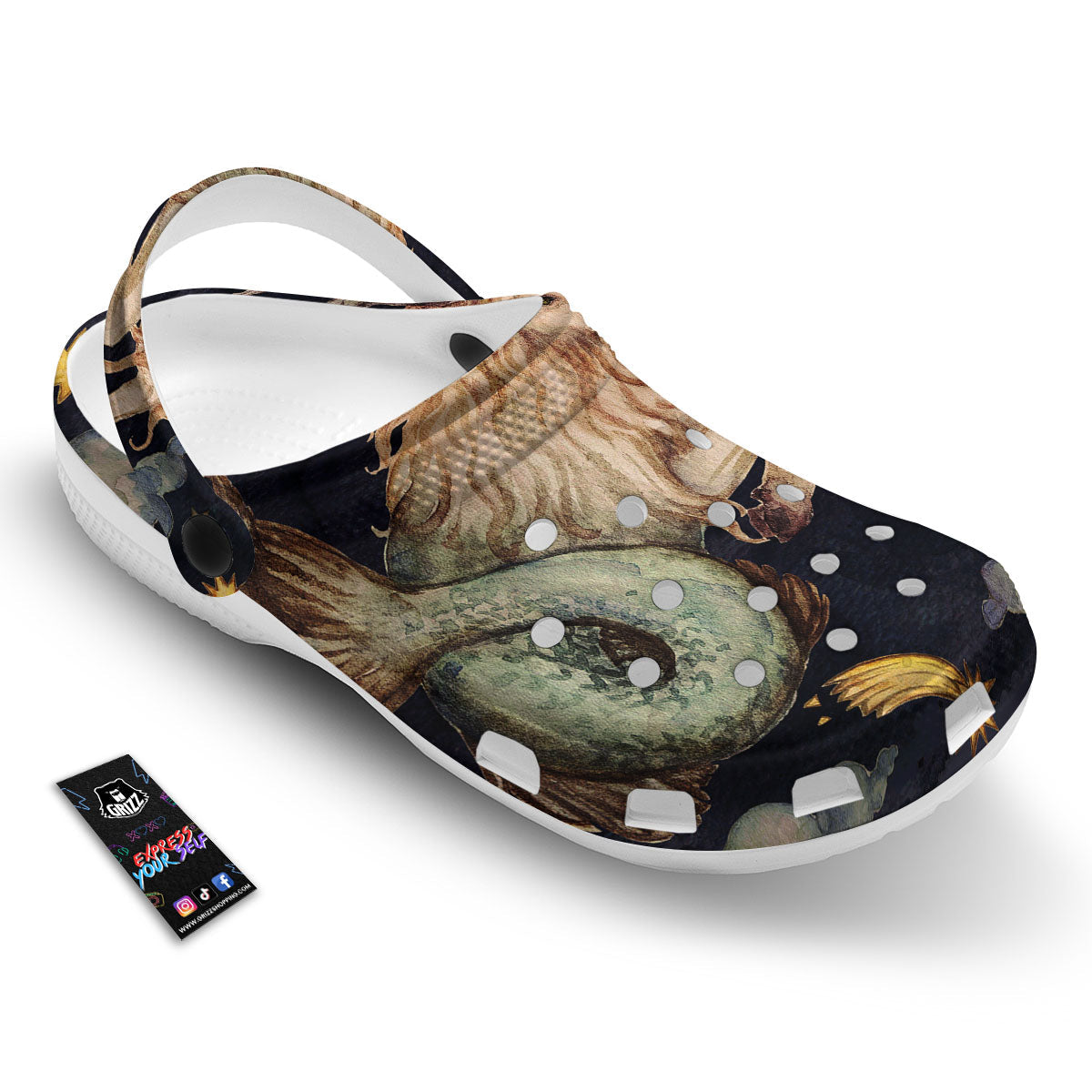 Zodiac Sign Watercolor Capricorn Print Clog-grizzshop