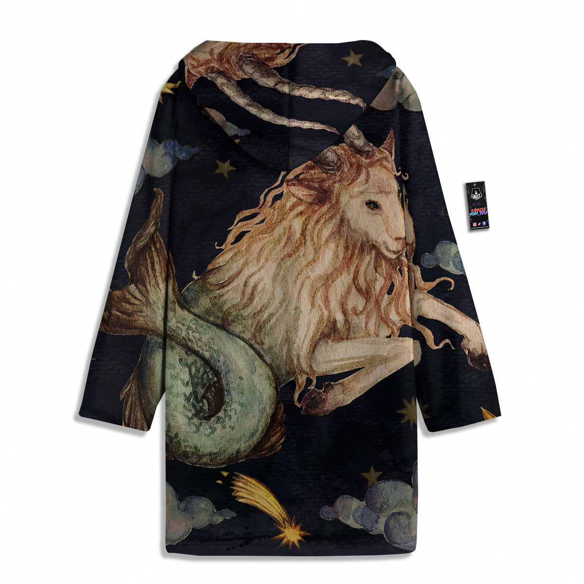 Zodiac Sign Watercolor Capricorn Print Men's Windbreaker Jacket-grizzshop