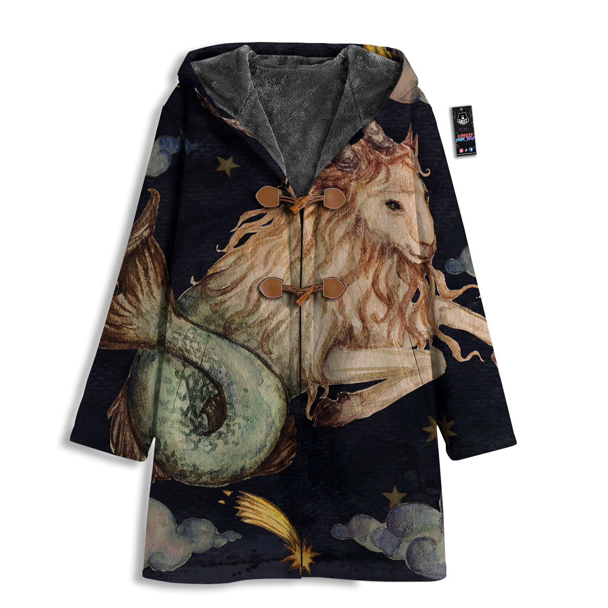 Zodiac Sign Watercolor Capricorn Print Men's Windbreaker Jacket-grizzshop