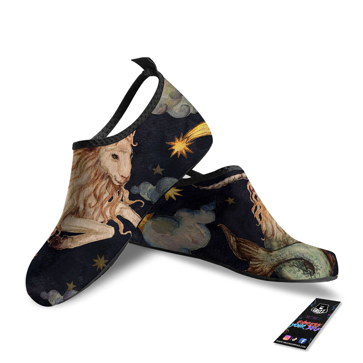 Zodiac Sign Watercolor Capricorn Print Water Shoes-grizzshop