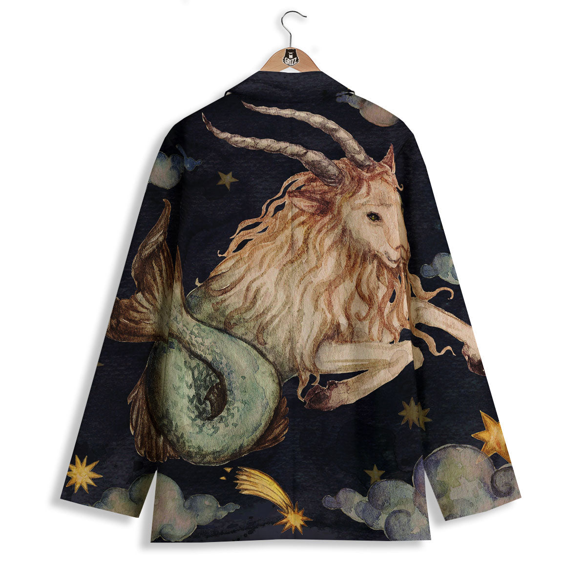 Zodiac Sign Watercolor Capricorn Print Women's Blazer-grizzshop