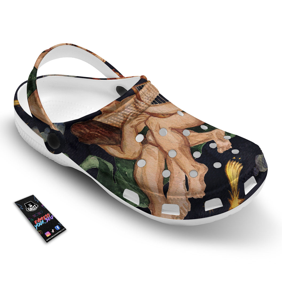 Zodiac Sign Watercolor Gemini Print Clog-grizzshop