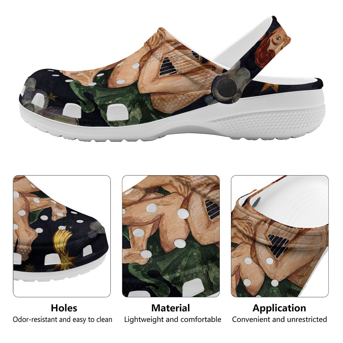 Zodiac Sign Watercolor Gemini Print Clog-grizzshop