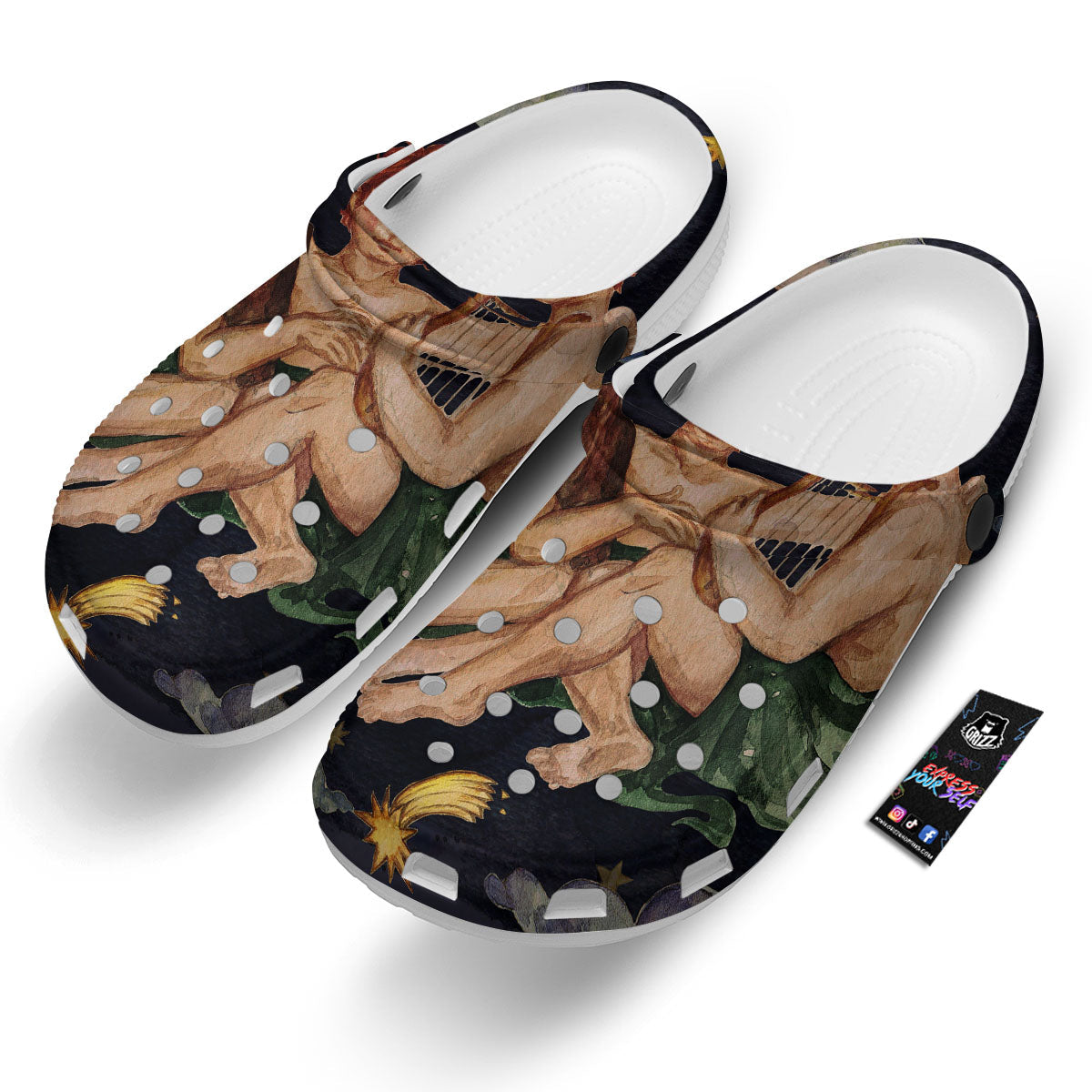 Zodiac Sign Watercolor Gemini Print Clog-grizzshop
