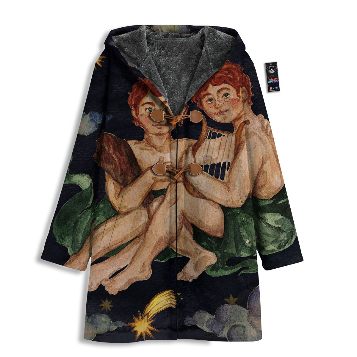 Zodiac Sign Watercolor Gemini Print Men's Windbreaker Jacket-grizzshop