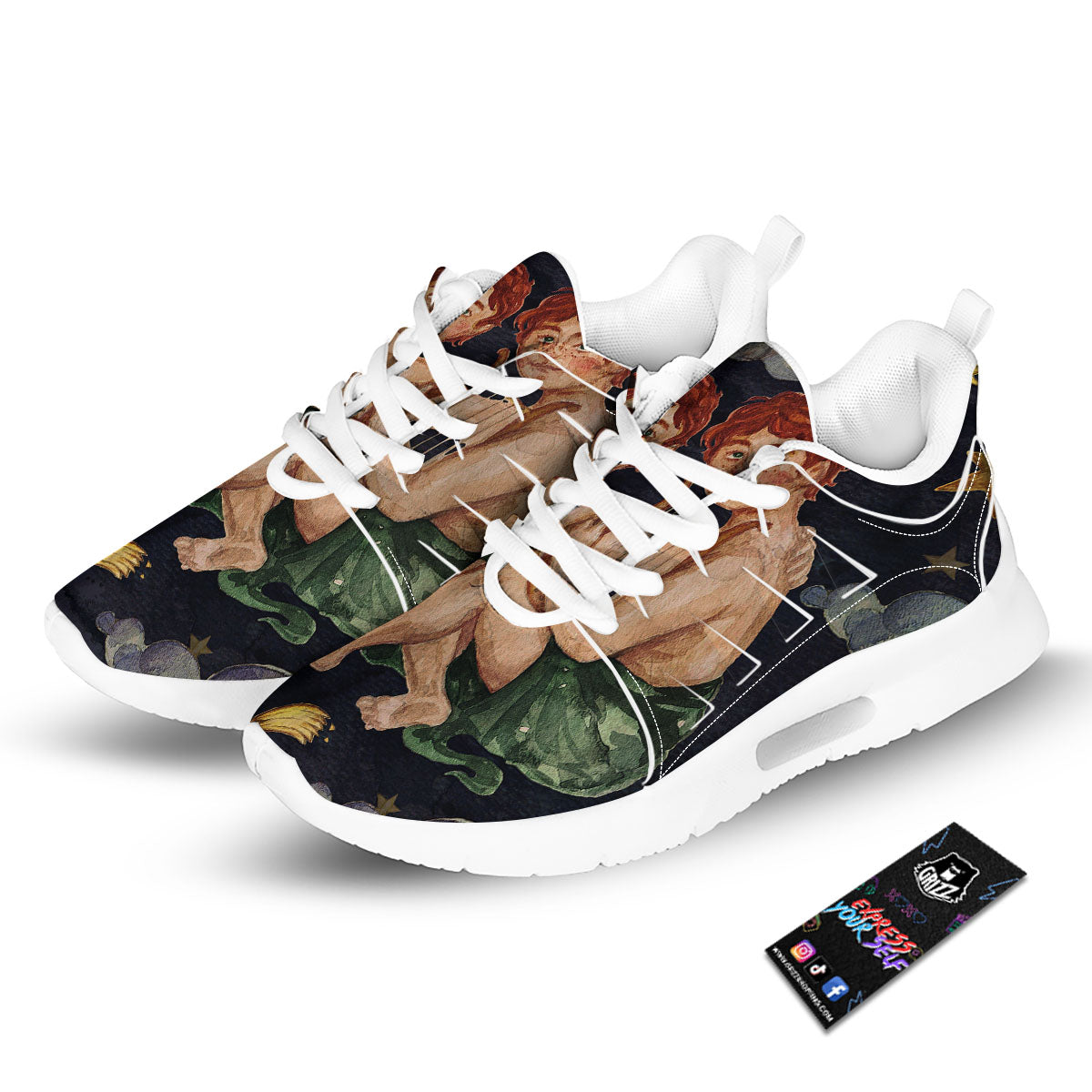 Zodiac Sign Watercolor Gemini Print Tennis Shoes-grizzshop